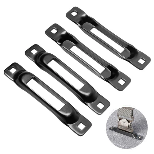 Anina 4PCS E-Track Single Channel Tie Downs 3.5mm Heavy Duty E-Track Single Anchors Compatible with All Eectronic Track Accessories E Track Single Rail Tie-Downs for Trucks, Vans, Trailers, Boat