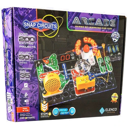 Snap Circuits “Arcade”, Electronics Exploration Kit, Stem Activities for Ages 8+, Full Color Project Manual (SCA-200)