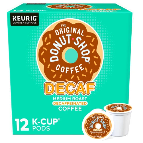 The Original Donut Shop Keurig Single-Serve K-Cup Pods, Decaf Keurig Single-Serve K-Cup Pods, Medium Roast Coffee, 12 Count