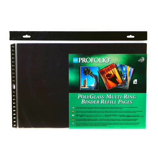 ITOYA ProFolio by Itoya, Landscape, 17 x 11 Inches, Art ProFolio PolyGlass 10-Pack Multi-Ring Binder Refill Pages