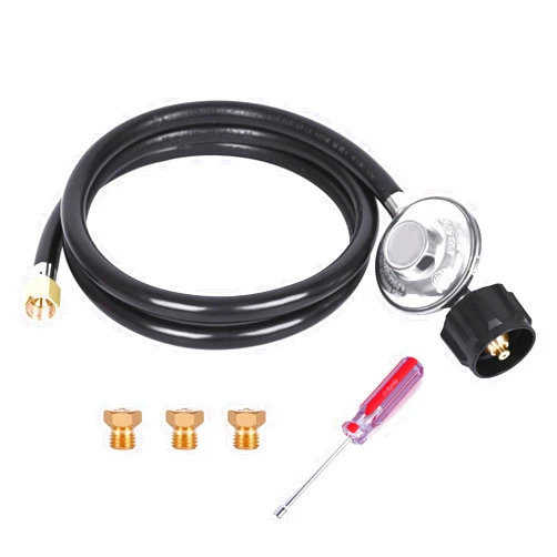 Elyaspedy Upgraded 23080901 Natural Gas to Propane Conversion Kit for weber Genesis or Genesis II Grill (from Natural Gas to Propane) includes 5FT Propane Regulator Hose and 3 Adapter Orifices