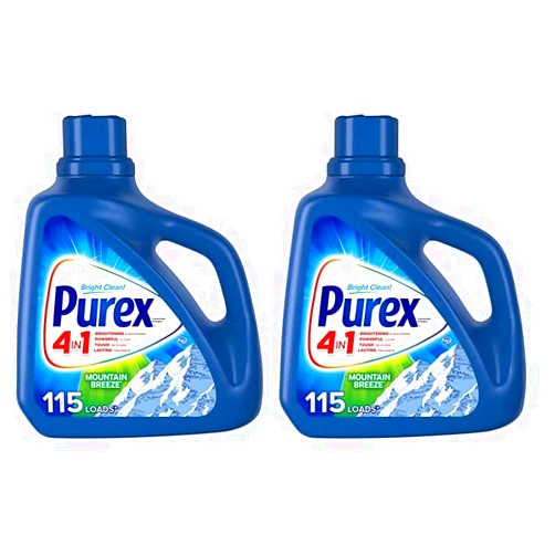 Purex Liquid Laundry Detergent, Mountain Breeze, 150 Fluid Ounces, 115 Loads (Pack of 2)