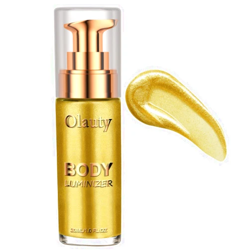 Firstfly Liquid Illuminator, Firstfly Body Highlighter Makeup Smooth Shimmer Glow Liquid Foundation for Face & Body（#02 Metallic Gold）