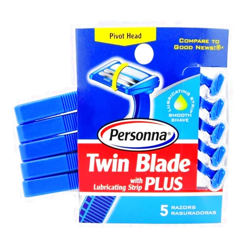 PERSONNA Premium Twin Blade Disposable, Mens - 5 ct, 6 Pack