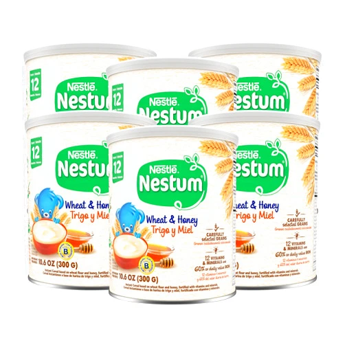 Nestum Nestle Nestum Infant Cereal, Wheat & Honey, Made for 12 Months & Up, 10.6 Ounce Canister (Pack of 6)