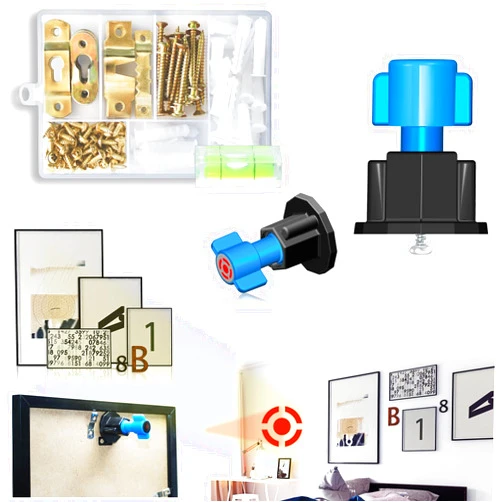 Anfu Picture Hanging Kit- Picture Keyhole Fastener Mark Locations Tool & Picture Hanging Hardware Screws, 138 Pack of Frame Hanging kit for Wall Mounting, Mirror Hanging Hardware