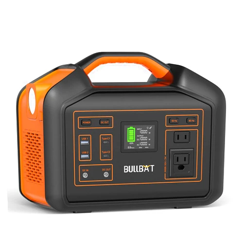 BULLBAT Portable Power Station Pioneer 500, 504Wh Lithiu m Battery Powered Outlet with 500W AC, Solar Power Generators with MPPT, Backup Power Supply for Outdoor & Indoor