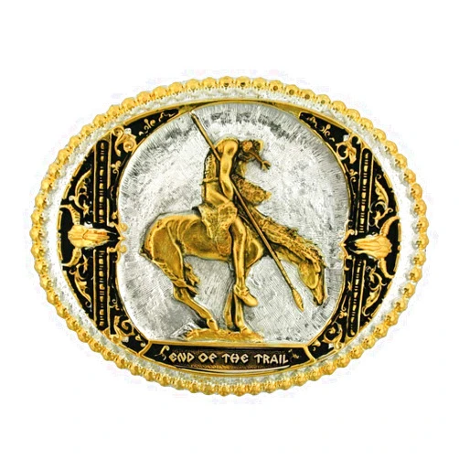 Montana Silversmiths Men's End Of The Trail Belt Buckle Silver One Size