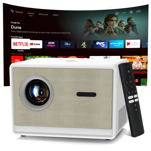 Maypug Projector with WiFi and Bluetooth｜3 Years Protection｜2000ANSI Native 1080P/4K Supported｜Short Throw Projecto for Home & Outdoor｜Built-in Apps
