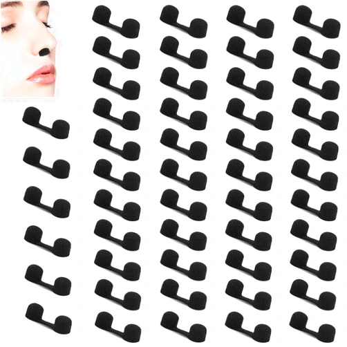 Mozeat Lens 50 Pcs Nose Filters Disposable Nasal Filters Nose Filters for Dust Nose Plug Filter Softness Sponge Nose Dust Filter Nostril Filters for Tanning Dust Nose Protection for Outdoor Black