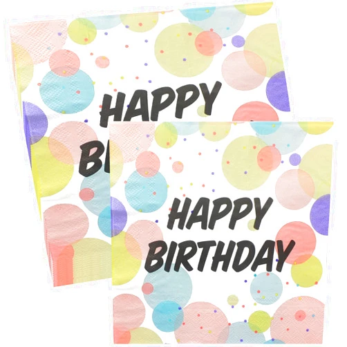 Wentsent 40Pcs Happy birthday Napkins (Red)
