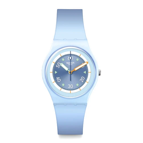 Swatch Unisex Casual Watch Blue Bioceramic Quartz Frozen Waterfall