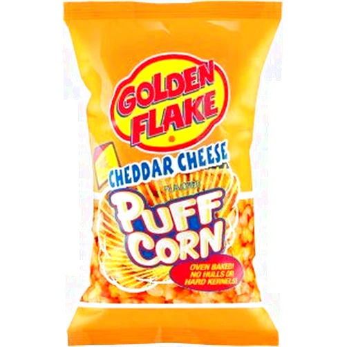 Golden Flake Puff Corn Cheddar Cheese, 6 oz Bags (Pack of 4)