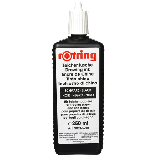 rOtring S0216630 Isograph Technical Drawing Pen, Liquid Ink, 250 ml, Black Black 250 ml