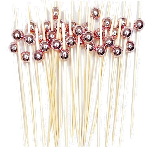 Jiooil Bear 100 PCS Bamboo Cocktail Picks, Decorative Toothpicks Skewers for Appetizers, Fruits and Drink Garnish, Holiday Birthday Party Decorations