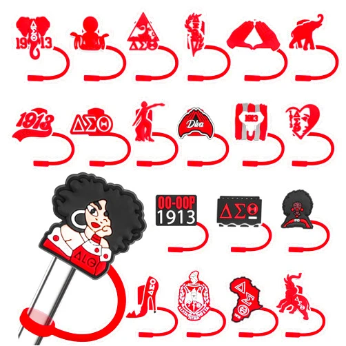 Inn Diary 20Pcs Sorority Straw Topper Covers for Stanley Cup Accessories 0.39in Straw Caps Silicone Straw Tip Covers for 30-40oz Tumbler Cup Straw