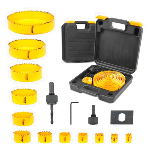 Hoteche 16Pcs Hole Saw Set with 12 Hole Saws (3/4