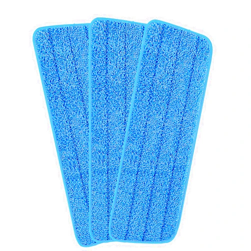 H-Gamely 3 Pack 16.5 inch Reusable Mop Pads Microfiber Spray Mop Replacement Heads for Wet/Dry Mops Compatible with Bona Floor Care System (Blue)