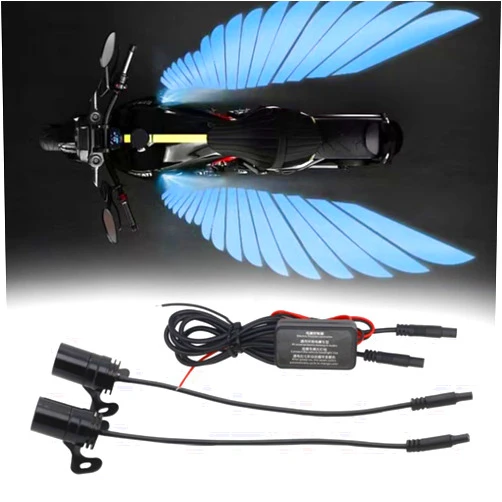 OLTBTMXWN Motorcycle Modified Floor lamp Angel Wing Projection lamp Welcome lamp Carpet lamp (Colorful)