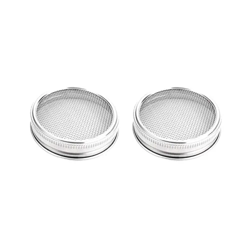 Novolege Mason Jar Sprouting Lids To Grow Fresh And Healthy Sprouts, Stainless Steel Wide Mouth Mason Jar Lids Are Recyclable And Eco-Friendly Sprouting Lids (2pc)