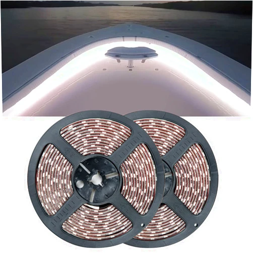 Seaponer Marine Led Strip Lights, Pontoon Light Strip for Jon Bass Boat Sailboat Kayak, Marine Led Lights for Boats Deck Light Light Courtesy Interior Lights Fishing Night, 12v, 10m(32.8ft) (wihte)