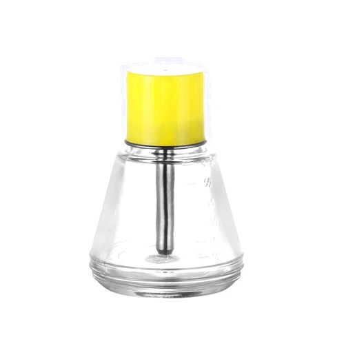 JWCBDY 180ml Empty Glass Bottle Push Down Alcohol Pump Dispenser Liquid Bottle Container for Toner, Makeup Remover and Nail Polish Remover