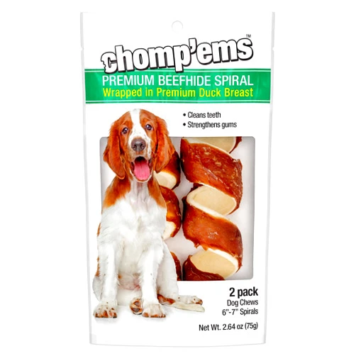 CHOMP 'EMS Chomp’ems Premium Beefhide Chews for Dogs, 2 Chews