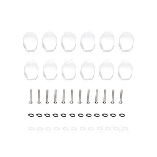 HERCHR Guitar Tuning Peg Button, 12Pcs Plastic Machine Head Tuner Knobs for Folk Classical Acoustic Electric Guitar Tuner Head Buttons With Screws and Washers Guitar Tuning Knobs (Pearl White)(14mm)
