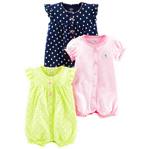 Simple Joys by Carter's baby-girls 3-pack Snap-up Rompers