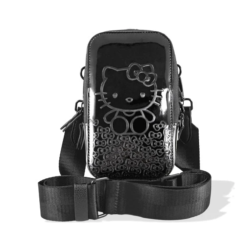 Sonix x Sanrio Universal Phone Pouch | Crossbody Bag for Cell Phone, 3-in-1 Phone Purse Wallet | Hello Kitty Black Bows | Vegan Patent Leather - Shiny Glossy Finish