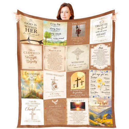 Wxiben Christian Gifts for Women Men - Christian Blanket Gift Religious Bible Verse Gifts Inspirational Throw Blanket Faith Prayers Birthday Baptism for Girls Friend 60 x 50 Inches
