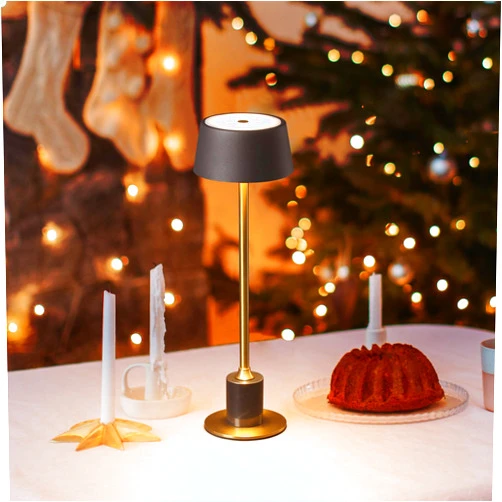 DAWALIGHT Cordless Table Lamp, Rechargeable Desk lamp, 2500mAh 3 Level Brightness fillable lamp, Couple Dinner, Coffee Table, Restaurant, Bedroom, Reading, Outdoor Camping Black + Gold
