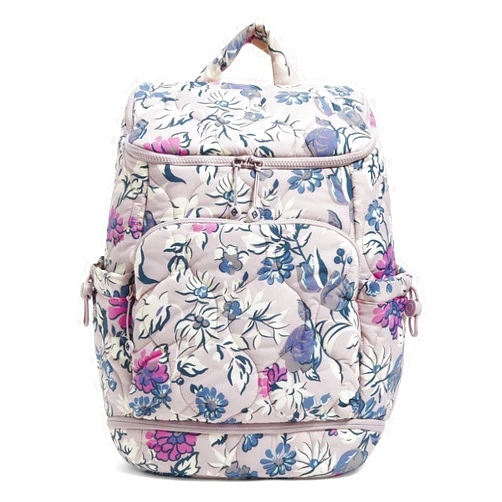 Vera Bradley Featherweight Commuter Backpack Travel Bag, Fresh-Cut Floral Lavender