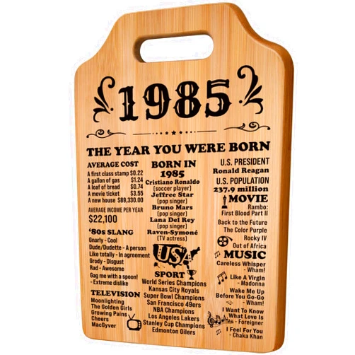 YUEYUQIU 40th Birthday Gifts for Women Men 40 Years Old Gifts - 40th Birthday Presents for Her Him, 40th Birthday Decorations for Women Men, Back in 1984 Cutting Board - Turning Fourty, Medium