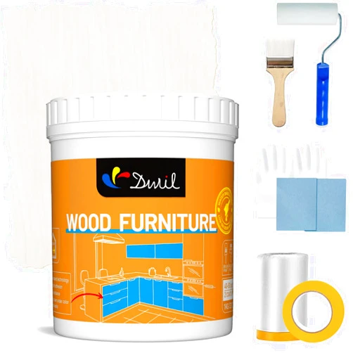 DWIL Acrylic Wood Paint for Furniture - Semi-Gloss Paint Suitable for Wood Surface Renovation, Water-Based All match Paint, Non-Toxic & Odorless, Eco-Friendly & Healthy (32OZ, Ivory White)