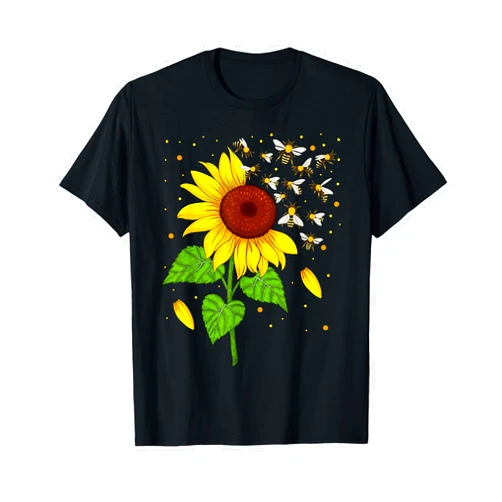 Bumblebee Sunflower Lover Gift Co. Bumblebee Sunflower Springtime Save The Bees Honeybee T-Shirt