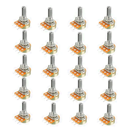 HiLetgo 20pcs WH148 Single-Joint Potentiometer 10K B10K Variable Resistors 15mm Shaft 3Pins 10K Ohm Potentiometer