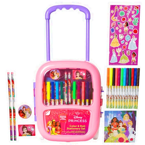 Innovative Designs Disney Princess Color and Roll Activity Set with Carrying Case, Stickers, & Art Supplies