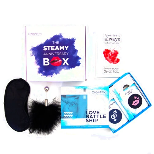 OpenMity Romantic Wedding Anniversary Box – Steamy Anniversary Box for Couples, Him and Her, Includes Couple Games for Date Night