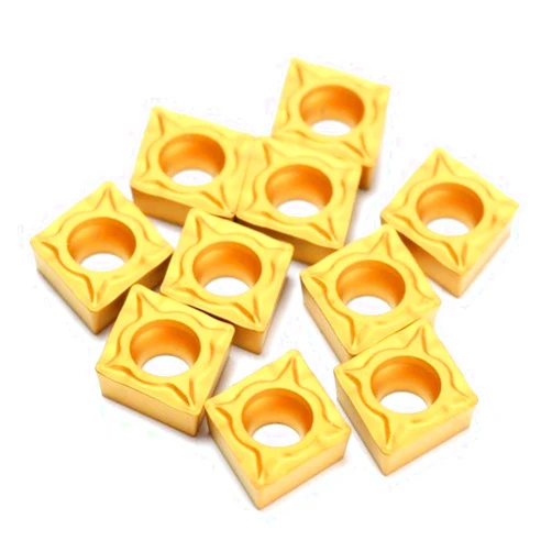 SYHML-SHOP 10pcs/Box CNC Lathe Blades CCMT060204-HM YBC251 Carbide Insert Titanium Coated Carbide Cutter Turning Tool for Milling Lathe Tool Turning Machine