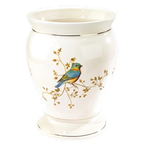 Avanti Linens - Wastebasket, Decorative Trash Can, Nature Inspired Home Decor (Gilded Birds Collection)
