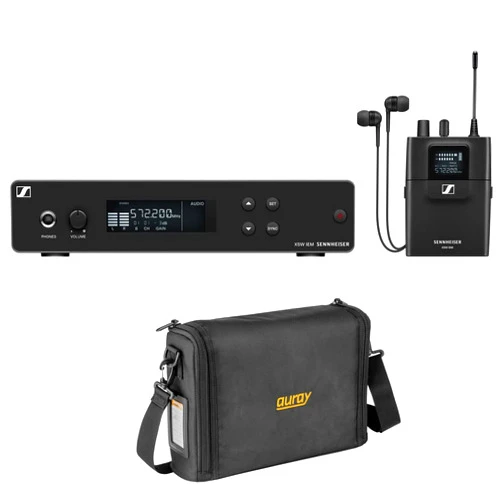 Sennheiser XSW IEM SET Stereo In-Ear Wireless Monitoring System A: 476 to 500 MHz (509146) Bundle with Auray Carrying Bag for Wireless System