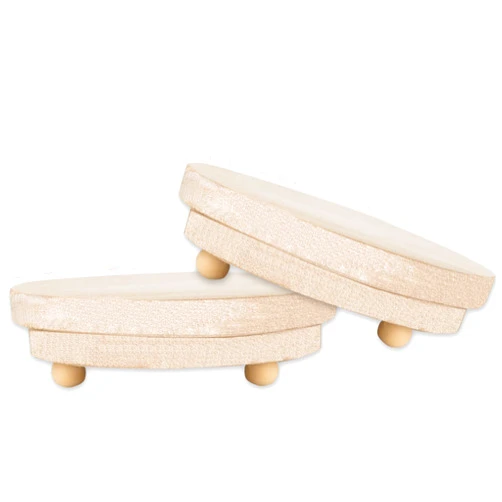 Gsofly 2 Pcs Wood Riser - 4'' Display Riser for Farmhouse Decor, Tiered Tray Decor Accessories, Round Display Stand for Home Decor, Rustic Pedestal Stand for Tiered Tray Decorations-Natural