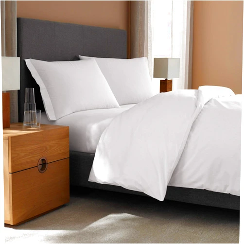H by Frette Percale Standard Bed Bundle (Queen) - Luxury All-White Bedding Bundle/Includes Pillowcases, Fitted Sheet, and Duvet Cover