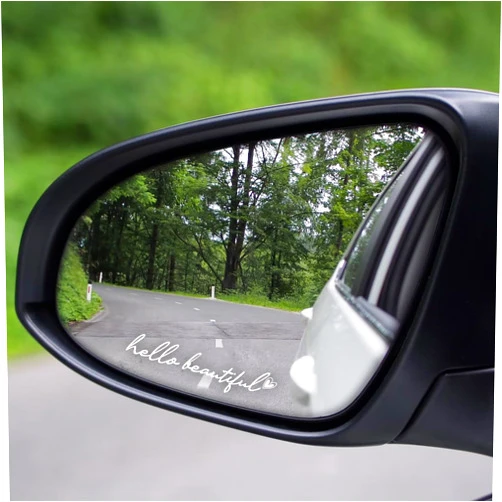 HDSterHeart 5X Hello Beautiful Car Mirror Decal, Hello Beautiful Rear View Mirror Decal, Car Stickers and Decals for Woman, Rear View Mirror Sticker, Rearview Mirror Accessories, Inspirational Stickers for Women