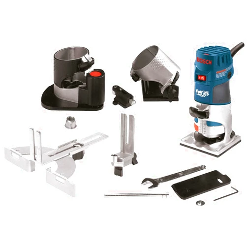 BOSCH PR20EVSNK Colt Installers Kit 5.7 Amp 1 Hp Fixed-Base Variable-Speed Router with 3 Assorted Bases and Edge Guide