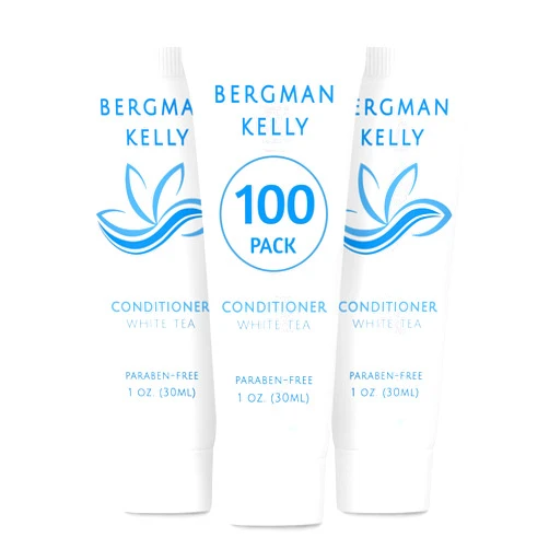 BERGMAN KELLY Hotel Conditioner (1 Fl Oz, 100 PK, White Tea), Delight Your Guests with Revitalizing and Refreshing White Tea Travel Conditioner, Quality Small Amenities Hotel Toiletries in Bulk
