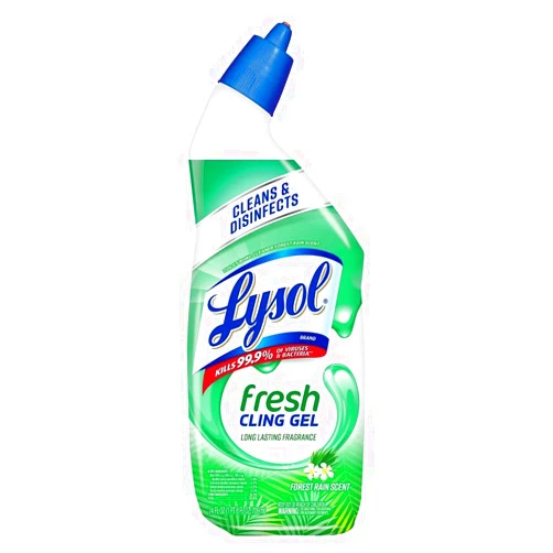 Lysol Toilet Bowl Cleaner Gel, For Cleaning and Disinfecting, Stain Removal, Forest Rain Scent, 24oz