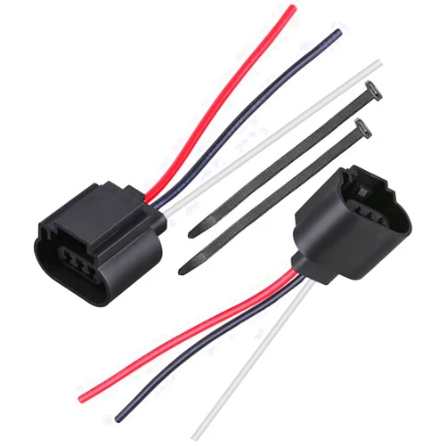 JUNAHAA 2 Pack 9008 H13 Socket Female Adapter Wiring Harness Wire for H13LL Headlights Lamps Bulbs