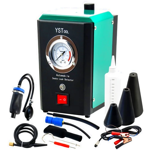 YSTOOL Economical Automotive Fuel System Smoke Leakage Test Detector Machine Set, 12V EVAP Leak Tester Diagnostic Tool Unit Kit for Pipe Sealing System Intake System Exhaust System Cooling System
